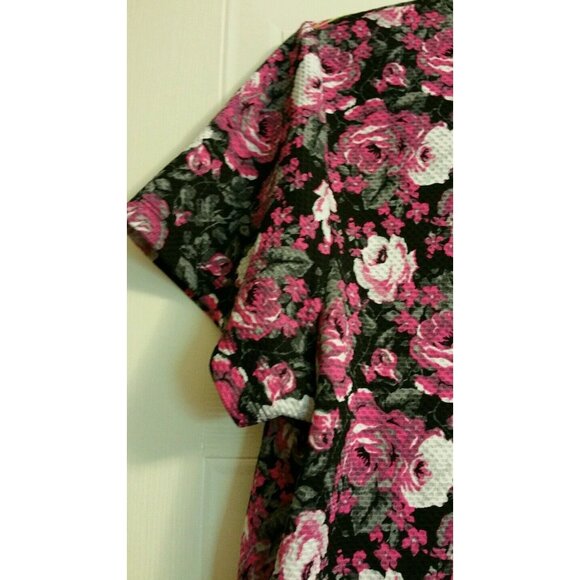 New Womens Olsenboye Black Pink Mock Collar Crop Top Shirt Size XL juniors - Picture 6 of 7